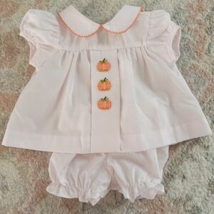 Thanksgiving Pumpkin appliqué bloomer set